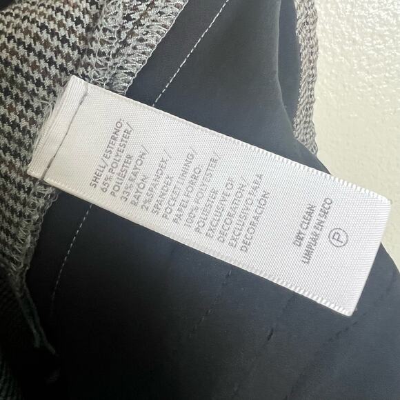 Rebecca Minkoff Nora Pants Small Houndstooth Black Pull On Straight Side Stripe - Picture 9 of 12